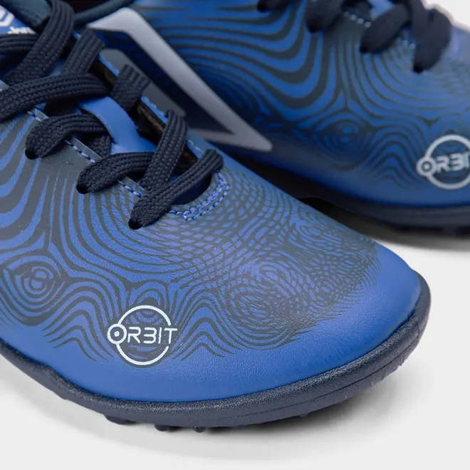 Chuteira Infantil Umbro Orbit Society Couro Azul Marinho
