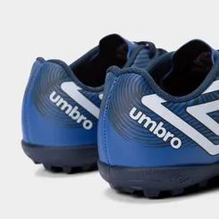 Chuteira Infantil Umbro Orbit Society Couro Azul Marinho