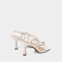 Sandália Feminina Gabriela Salto Alto Off-White