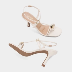 Sandália Feminina Gabriela Salto Alto Off-White