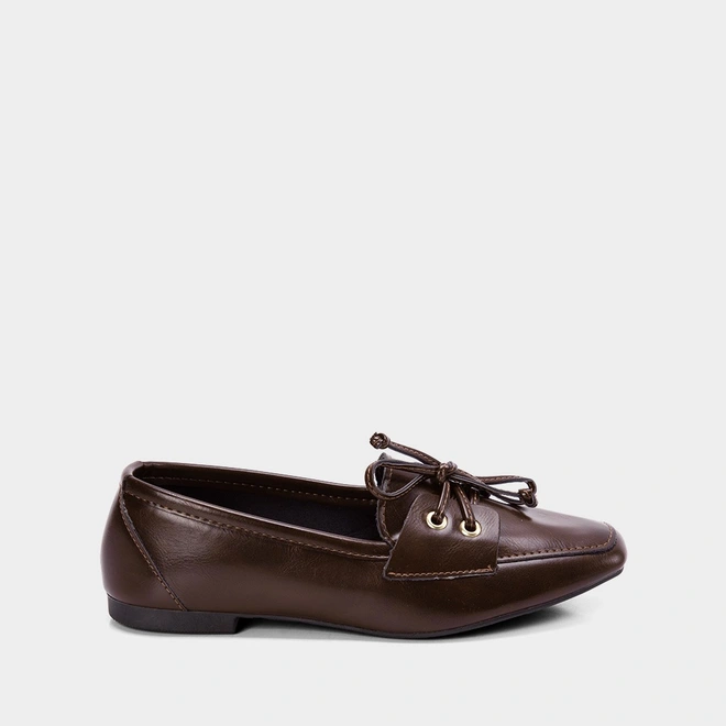 Mocassim Feminino Gabriela Com Amarração Marrom