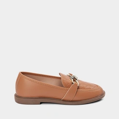 Mocassim Gabriela Detalhe Fivela Matelassê Caramelo
