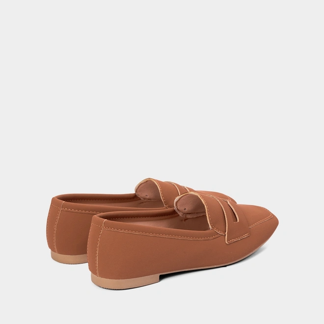 Mocassim Loafer Penélope Nobuck Caramelo