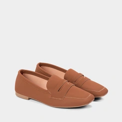 Mocassim Loafer Penélope Nobuck Caramelo
