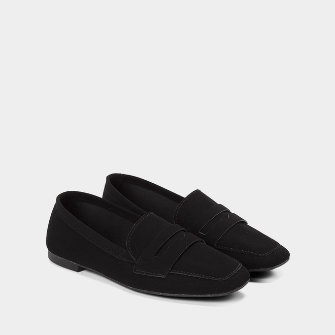 Mocassim Loafer Penélope Nobuck Preto