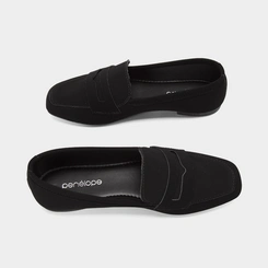Mocassim Loafer Penélope Nobuck Preto