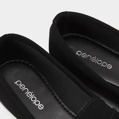 Mocassim Loafer Penélope Nobuck Preto