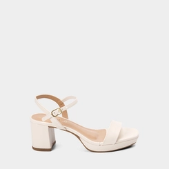 Sandália Feminina Gabriela Meia Pata Média Off White