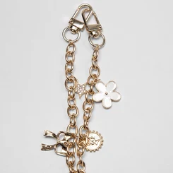 Chaveiro Charm Stz Corrente Com Pigentes Decorados Ouro