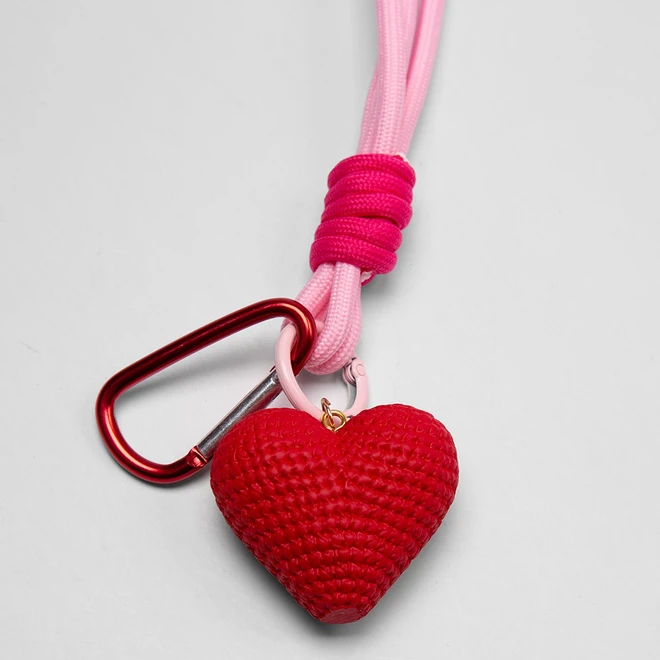 Chaveiro Charm Stz Coração Vermelho & Rosa