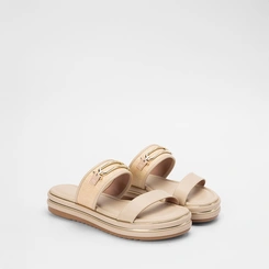Tamanco Flatform Gabriela Detalhe Fivela Marfim
