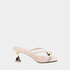 Tamanco Feminino Gabriela Salto Taça Ráfia Enfeite Bold Off White