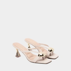 Tamanco Feminino Gabriela Salto Taça Ráfia Enfeite Bold Off White