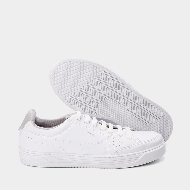 Tênis Casual Masculino Woche Detalhe Elástico Branco