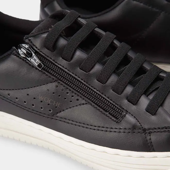 Tênis Casual Masculino Woche Detalhe Zíper Elástico Preto
