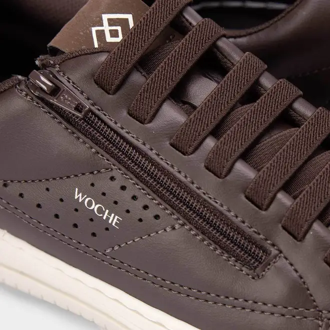 Tênis Casual Masculino Woche Detalhe Zíper Elástico Marrom