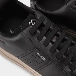 Tênis Casual Masculino Woche Detalhe Perfuros Preto