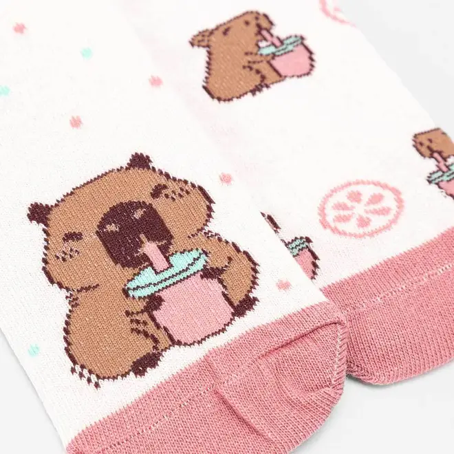 Kit Meia Infantil STZ Cano Médio Capivara 2 Pares 26-29 Multicolor