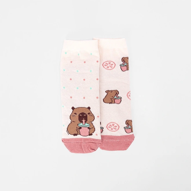 Kit Meia Infantil STZ Cano Médio Capivara 2 Pares 26-29 Multicolor