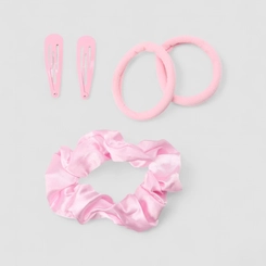 Kit 2 Tic Tac & 3 Elásticos Gabriela Beauty Cetim Rosa
