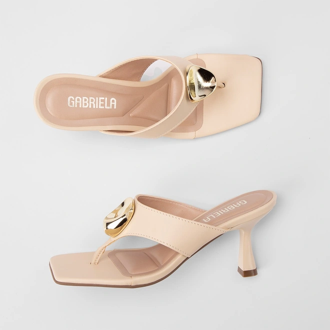 Tamanco Feminino Gabriela Detalhe Bold Nude
