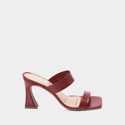 Tamanco Feminino Gabriela Salto Alto Flare Vinho