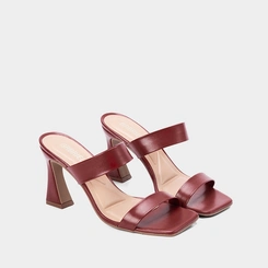 Tamanco Feminino Gabriela Salto Alto Flare Vinho