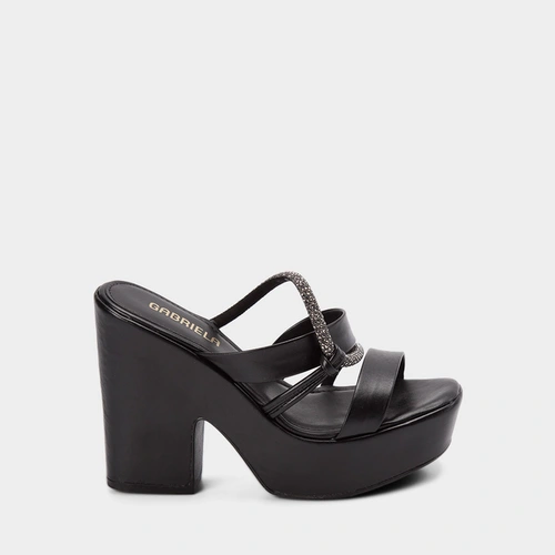 Tamanco Plataforma Alta Feminino Gabriela Strass Preto