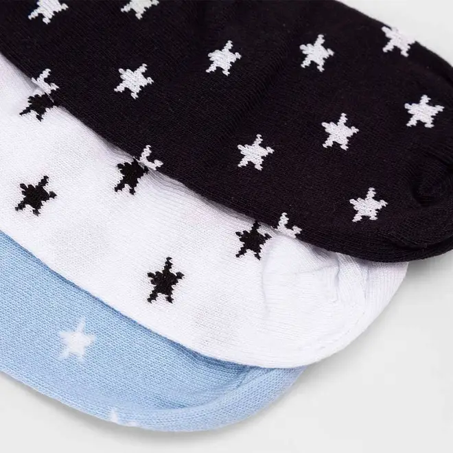 Kit Meia Invisível Feminino STZ Estrelas 3 Pares 34-38 Multicolor