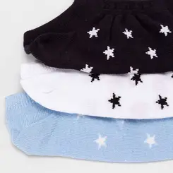 Kit Meia Invisível Feminino STZ Estrelas 3 Pares 34-38 Multicolor