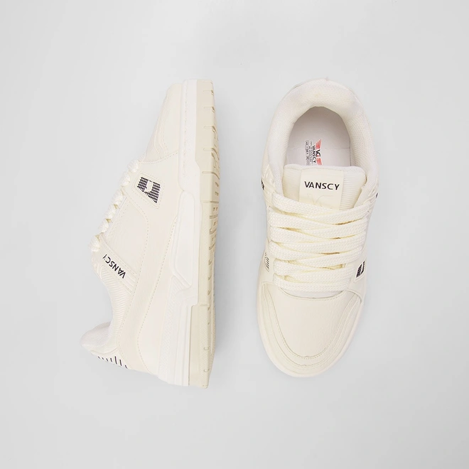 Tênis Casual Vanscy Masculino Hawk Preto e Off White