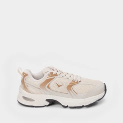 Tênis Esportivo Feminino Vertus Jogging Detalhe Bege & Marrom