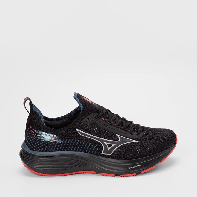 Tênis Esportivo Masculino Mizuno Cool Ride 3 Preto & Azul