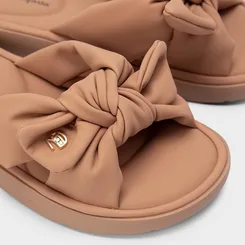 Tamanco Feminino Modare Ultraconforto Nobuck Detalhe Laço Nude