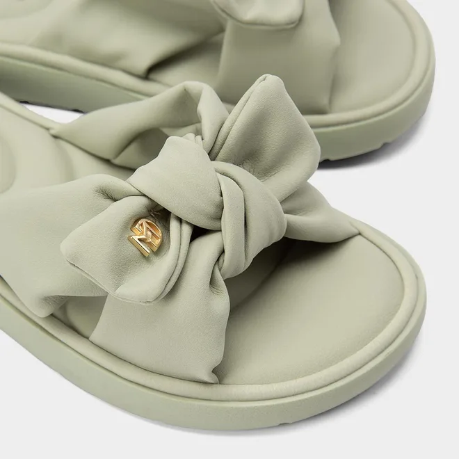 Tamanco Feminino Modare Ultraconforto Nobuck Detalhe Laço Verde