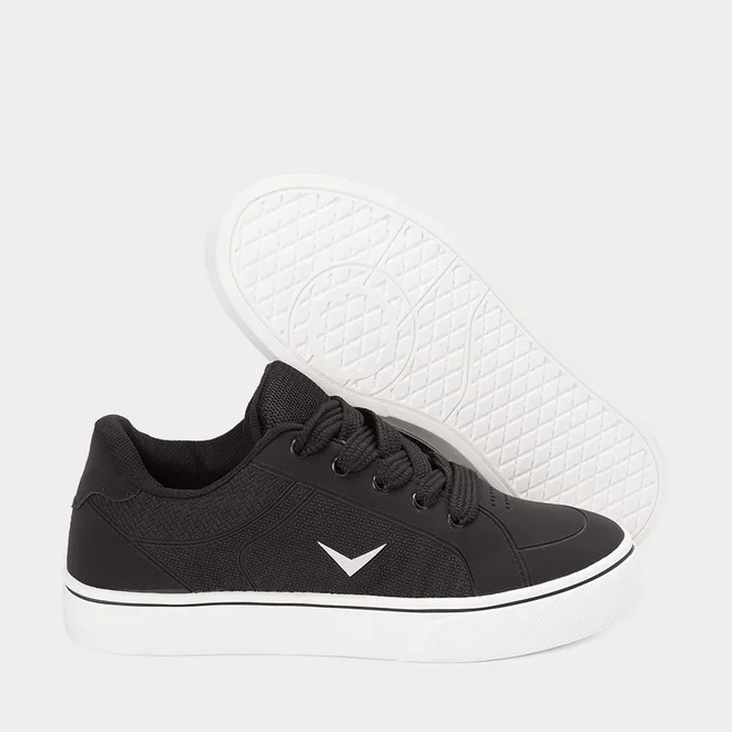 Tênis Casual Masculino Vertus Flash Preto & Branco