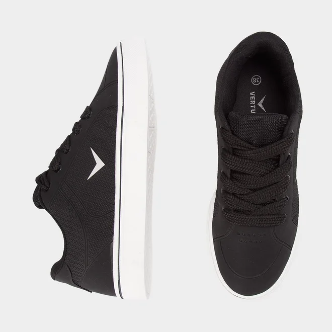 Tênis Casual Masculino Vertus Flash Preto & Branco