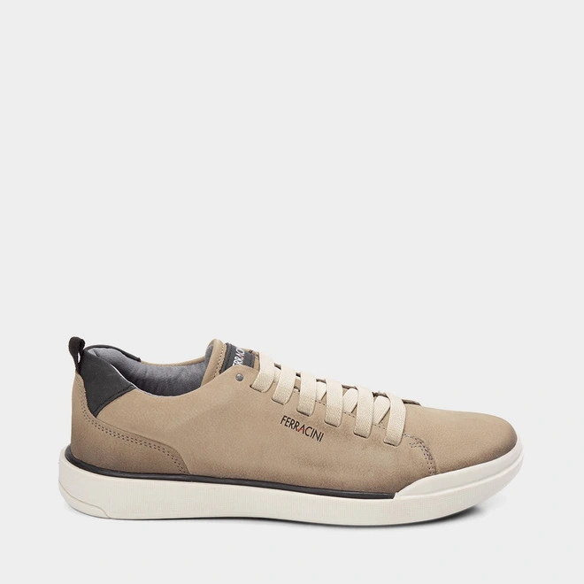 Tênis Casual Ferracini Star Couro Bege