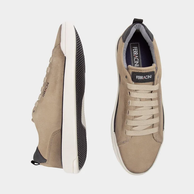Tênis Casual Ferracini Star Couro Bege