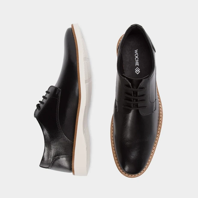 Sapato Social Woche Masculino Pesponto Preto
