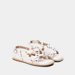 Sandália Rasteira Gabrielinha Infantil  Rebites Off White