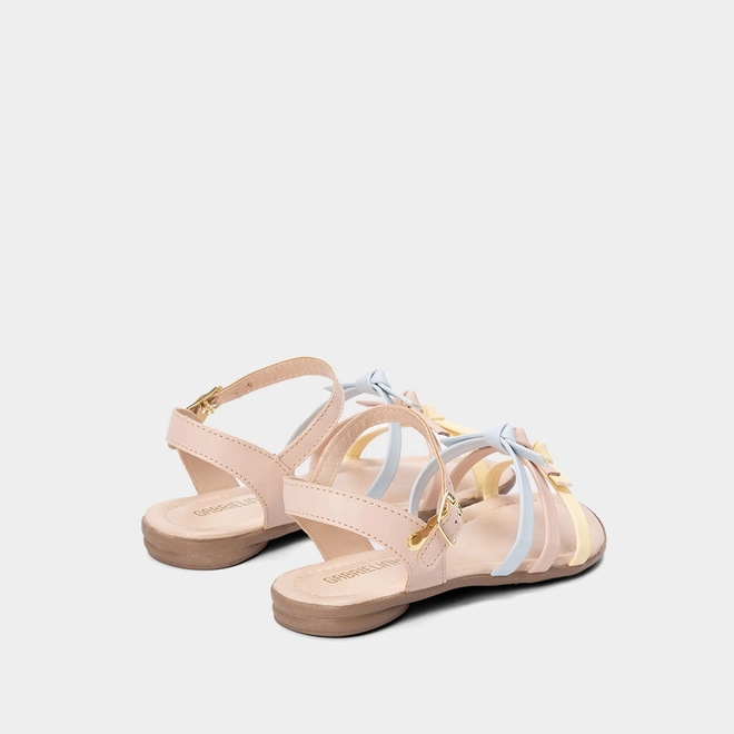 Sandália Rasteira Infantil Gabrielinha Tiras Multicolor