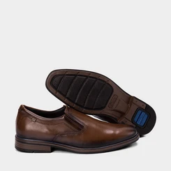 Sapato Social Pegada Stretch Couro Marrom