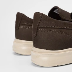 Slip On Masculino Pegada Couro Marrom