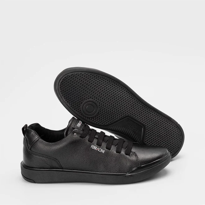 Tênis Casual Masculino Ferracini Star Couro Preto