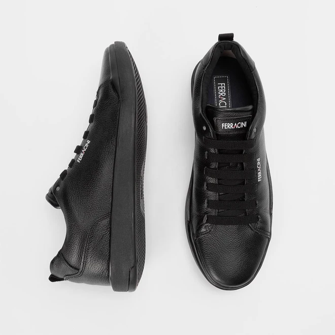 Tênis Casual Masculino Ferracini Star Couro Preto