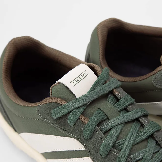 Tênis Casual Mac & Jac Verde Recortes Off White