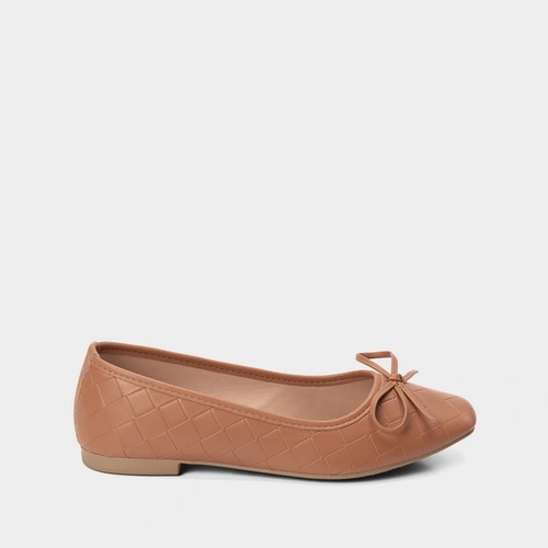 Sapatilha Gabriela Matelassê Laço Caramelo