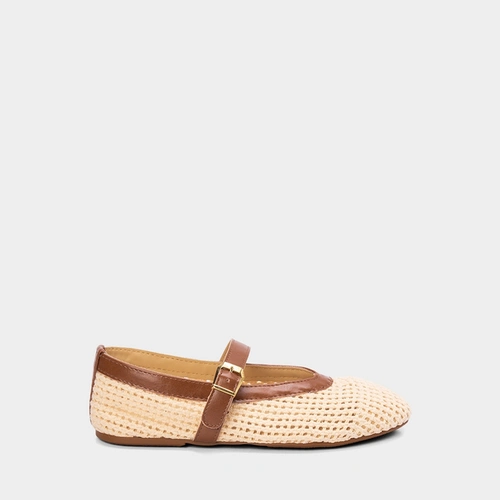 Sapatilha Boneca Feminino Gabriela Linho Crochê Bege