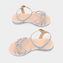 Sandália Infantil Molekinha Plataforma Multitiras Cruzadas Strass Azul
